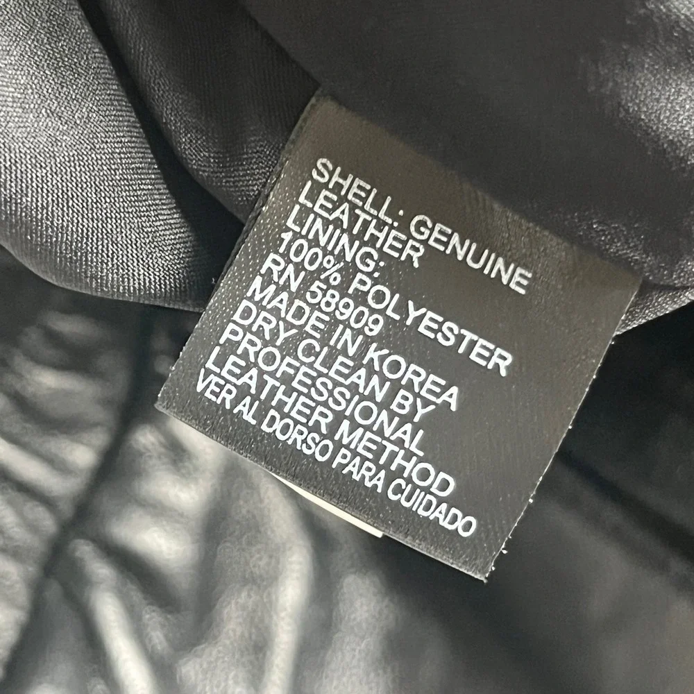 Antonio Melani Genuine Leather Jogger Pants Black Drawstring Waist Womens 12 - Picture 8 of 8